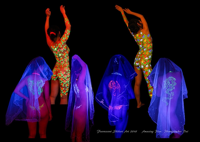蛍光緊縛に蛍光ボディペイント。女性の身体で彩る幻想的な「蛍光アート」の世界 003