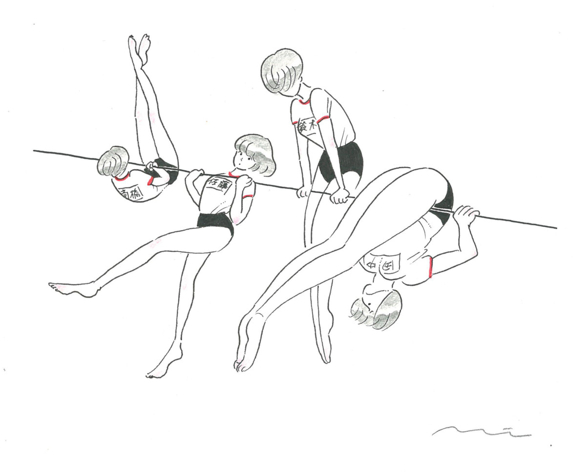 レトロでセクシーなおんなのこたちが運動会を繰り広げる イラストレーターたなかみさき個展 たいいく Qetic