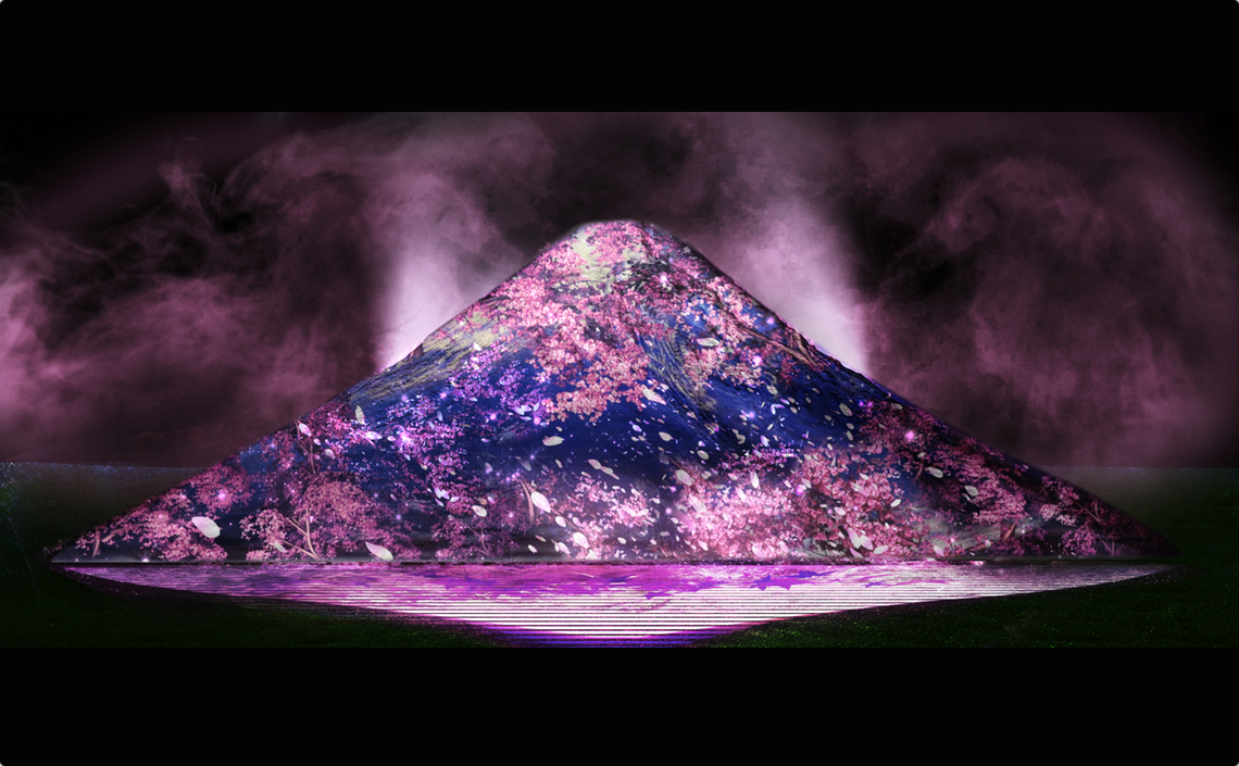 六本木に富士山が出現！高さ6m幅23mの巨大プロジェクションマッピング
