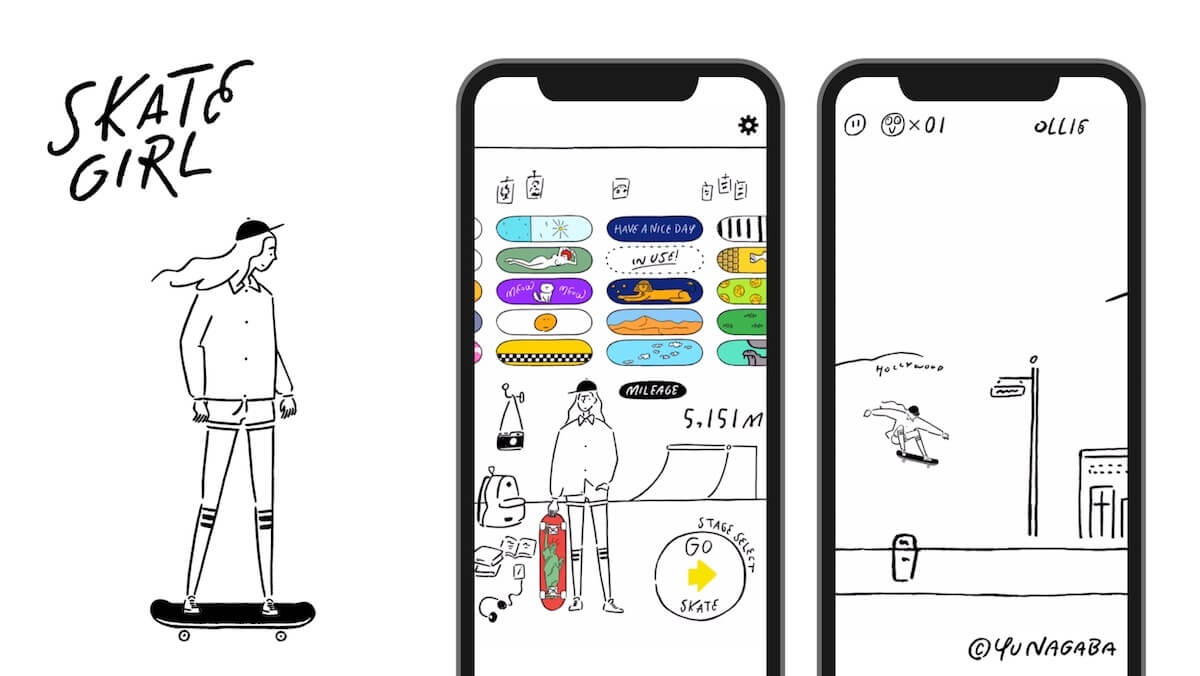 長場雄が初めてゲームイラストを描いたゲームアプリ Skate Girl がリリース Qetic