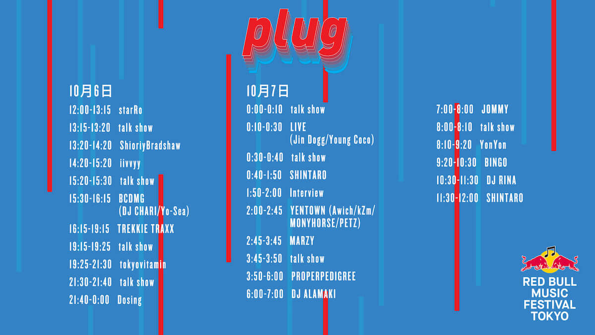SHINTARO＆MARZYによる“お祭り”がついに今週末開催｜24時間ぶっ続け！ライブ配信イベントのタイムテーブル公開 music181003-red-bull-music-festival-tokyo-2018-plug-24hours-4-1200x675